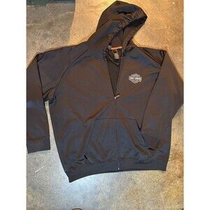 Harley Davidson Hoodie Mens 3XL Black Full Zip Performance Jacket Logo